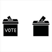 Voting ballot box icon set.Hand voting box concept. . vector