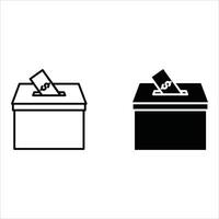 Voting ballot box icons set. Hand voting box concept. . vector