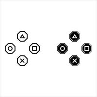 playstation cross, triangle, square, circle design game symbol icon on white background. vector