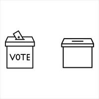 Voting ballot box iconset. Hand voting box concept. . vector