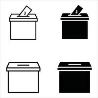 Voting ballot box iconset.Hand voting box concept. vector