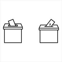 Voting ballotbox icon set.Hand voting box concept. vector