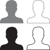 Minimalist Avatar Placeholder Icons - Default Profile Silhouettes for Digital Use vector