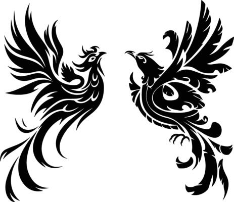 Elegant Abstract Bird - Tribal Tattoo - Inspired Phoenix