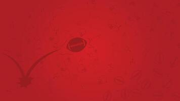 abstract American Football Background with Ball Impact and Sports Elements in Red Theme vector
