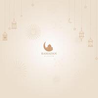 Elegant Ramadan Kareem Background with Lanterns and Islamic Decorations for Festive Designs vector