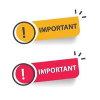 Announce message banner in yellow and red - important information. vector