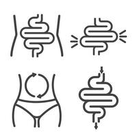 Intestines with a sign of good bacterial flora. vector