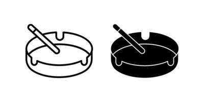 ashtray Icon set. Symbol isolated white background. illustration. color editable. vector