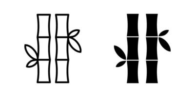 bamboo Icon set. Symbol isolated white background. illustration. color editable. vector