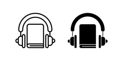 Audio book Icon set.Symbol isolated white background. illustration. color editable. vector