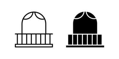 balcony Icon set. Symbol isolated white background. illustration. color editable. vector