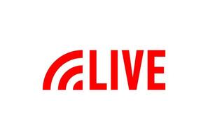 Live logo with red lettering on a white background vector