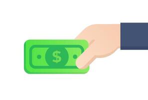 Hand holding money flat icon illustration vector