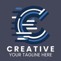 Modern Letter C Logo Tech, Digital, and Speed Concept Design vector