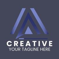 a triangle logo with the words creative your name here vector
