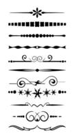 Set of decorative art vintage frame and border divider on white background vector