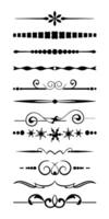 Set of decorative art vintage frame and border ornament on white background vector