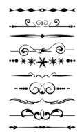 Set of decorative art vintage frame and border on white background vector