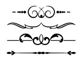 Set of decorative art vintage frame and border on black colour vector