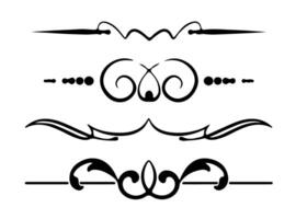 Set of decorative art vintage frame and border on black and white colour vector