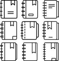 Notebook Icon Design For Personal And Commercial Usage Line Art Illustration On An Isolated White Background vector