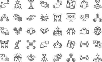 Corporate Management Editable Icons Set Of Success And Growth Such As Professional, And Financial Growth, Progress, Career Illustration In Modern Thin Line Style On Isolated White Background. vector