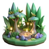 stunning abstract Enchanted 3D Forest Illustration high resolution png
