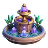 serene creative Enchanted Fountain 3D Render authentic png
