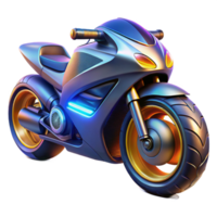 dramatic traditional Futuristic Motorcycle 3D Render genuine png