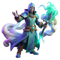 magnificent vintage 3D Render of a Fantasy Wizard high quality png