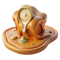 stunning modern Melting Clock 3D Render high resolution png