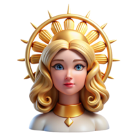 elegant modern Golden Goddess 3D Render authentic png