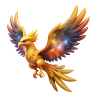 impressive artistic Cosmic Phoenix 3D Illustration high quality png