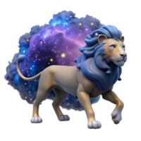 magnificent classic Cosmic Lion 3D Render professional png