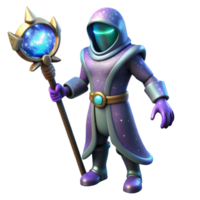 serene artistic Cosmic Wizard 3D Render authentic png