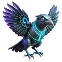 vibrant rustic Cybernetic Bird 3D Render authentic png