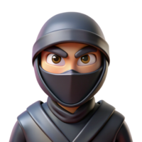 dramatic rustic 3D Cartoon Ninja Illustration high quality png