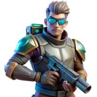 magnificent creative Futuristic Soldier 3D Render premium png
