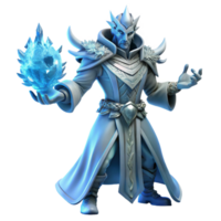 dramatic artistic Ice Mage 3D Render original png