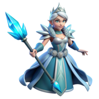magnificent rustic Ice Queen 3D Render exclusive png