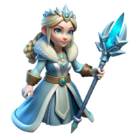 wonderful abstract Ice Queen 3D Render professional png