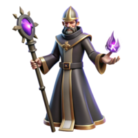 magnificent rustic Wizard 3D Render, Fantasy Mage original png