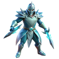 vibrant artistic Icy Knight 3D Render authentic png