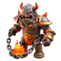 extraordinary abstract Fiery Demon 3D Render original png