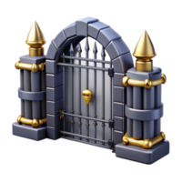 extraordinary artistic 3D Render Elegant Gate Illustration high resolution png