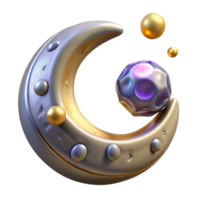 extraordinary rustic Crescent Moon 3D Render authentic png