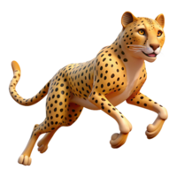 serene classic 3D Cheetah Illustration Running authentic png