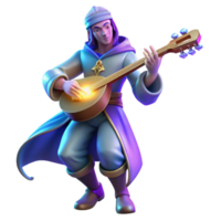 magnificent vintage 3D Render Fantasy Musician original png