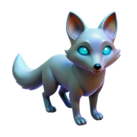 impressive abstract Arctic Fox 3D Render high resolution png